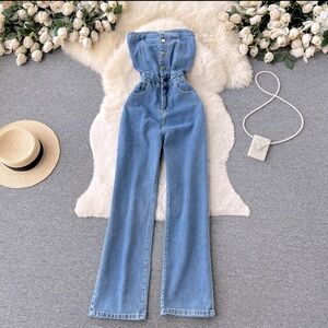Tube top romper denim NEW